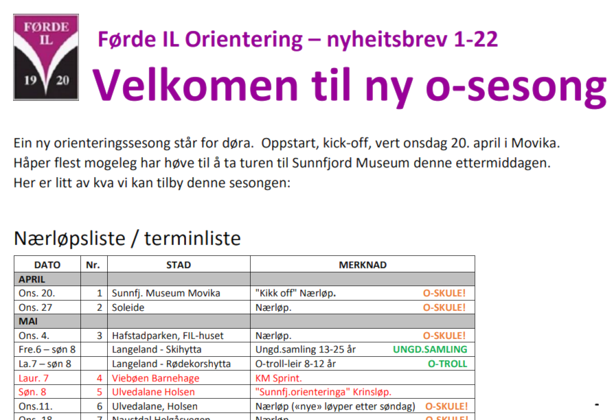 Klart for ny o-sesong